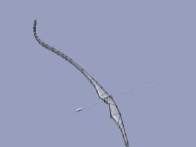 One-Piece Recurve Bow 3D model