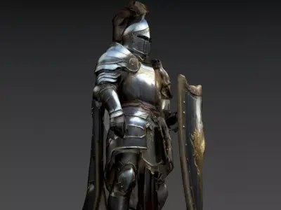 Medieval knights 3D model