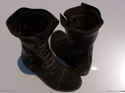 Military Boots Low-poly 3D model