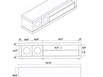 Doster Media Console Free 3D model