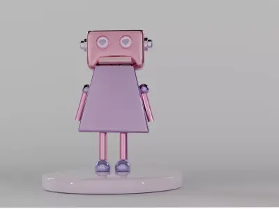 Heart - Eyed Robot 3D model