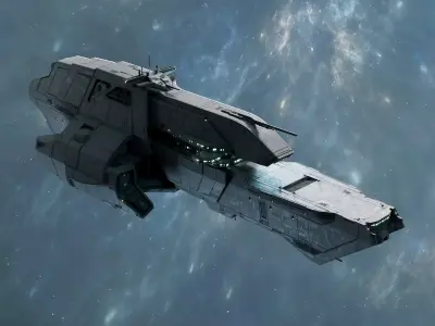 Space Navy Heavy Destroyer Low-poly 3D model