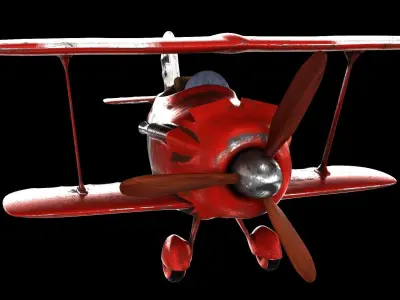 Cartoon Airplane Low-poly 3D model