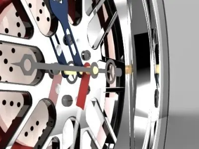Wall Clock Wheel rim Free 3D model