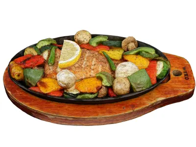 Salmon  VR AR  low-poly 3d model Low-poly 3D model