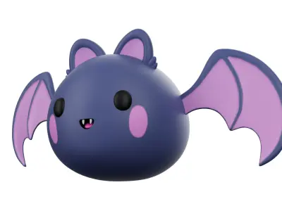 BAT Cartoon Maya Rigged Low-poly 3D model