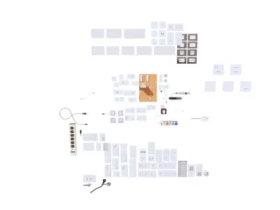 3D Electrical Outlets and Power Accessories Collection Low-poly 3D model