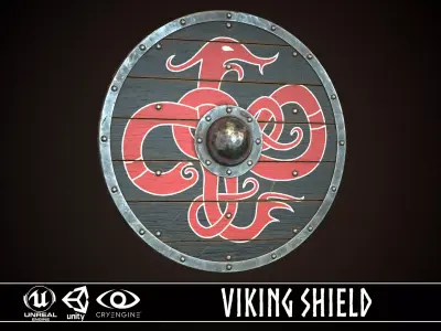 Viking Shield 26 Low-poly 3D model