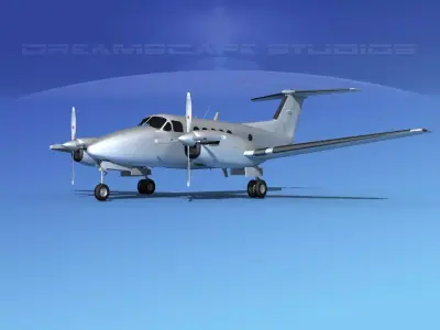 Beechcraft UC-12Q Huron Bare Metal 3D model