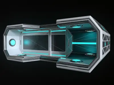 Sci-fi Closet Shelf type 3 Low-poly 3D model