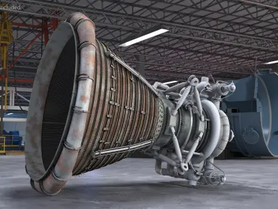 Rocket Engine F-1 3D model
