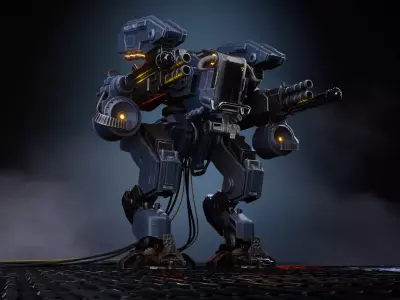 Battle Mech Low-poly 3D model