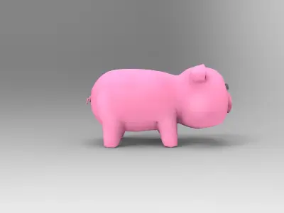 Pig - cartoon style Low-poly 3D model