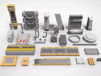 sci-fi Architecture kitbash 51 3D model