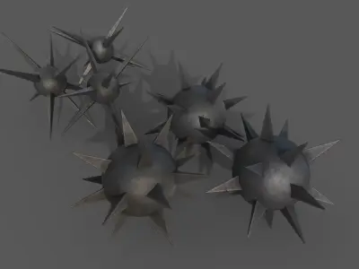 Piercing-Cutting Traps Low-poly 3D model