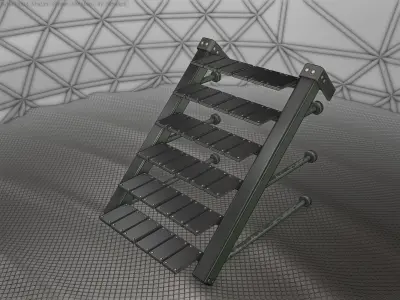 Sci-Fi Stairs - 13 - Green Version   Low-poly 3D model