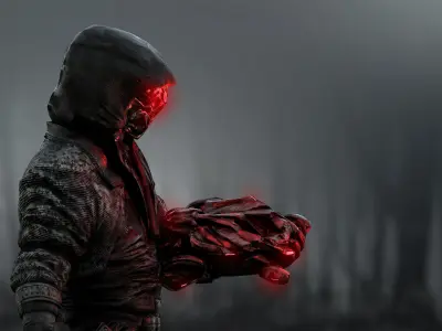 Sci Fi Sniper Soldier  Low-poly 3D model