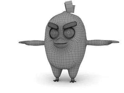 Angry Bird Red Bird Mood breaker Low-poly 3D model