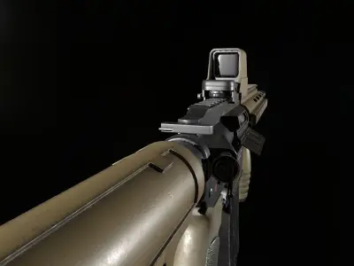 HK416 heckler and koch Assault riffle gun Low-poly 3D model