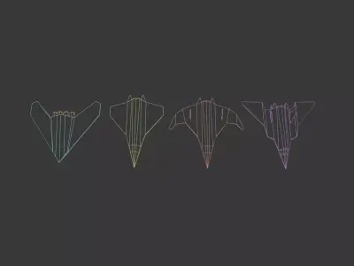 PACK OF 4 MILITARY FIGHTER PLANES Low-poly 3D model