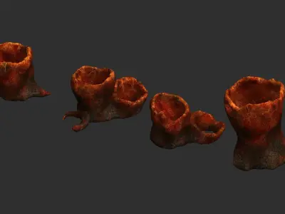 Alien Tubes - Red Free low-poly 3D model