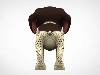 German Shorthaired Pointer Puppy Low-poly 3D model