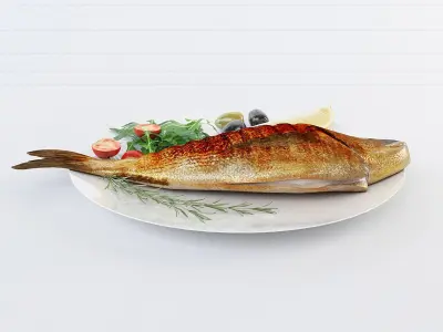 Cooked fish 3D model