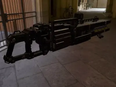 Scifi Plasma Rail Gun Low-poly 3D model