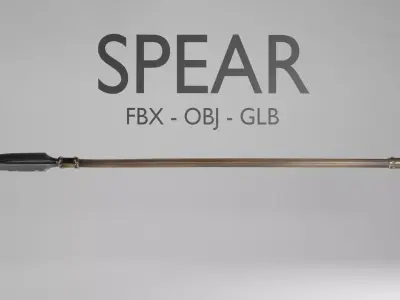 Fantasy Spear 3D Model - Medieval Weapon - FBX OBJ GLB 3D model