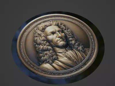 Leibniz Medallion 3D print model
