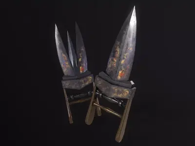 Scissor Katar - An Indian Push-Dagger Low-poly 3D model