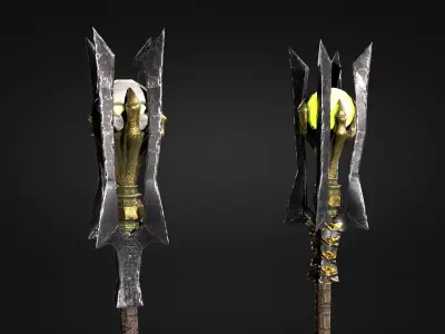 Low Poly Modular Weapon - Scepter Stick Low-poly 3D model