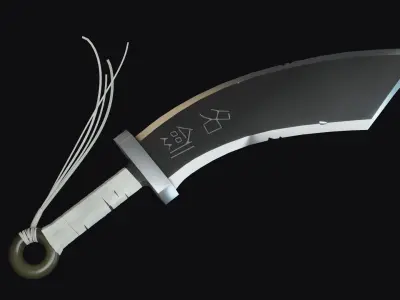 Stylized Chinese Dao Sword Low-poly 3D model