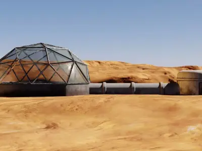 Mars base Low-poly 3D model 6