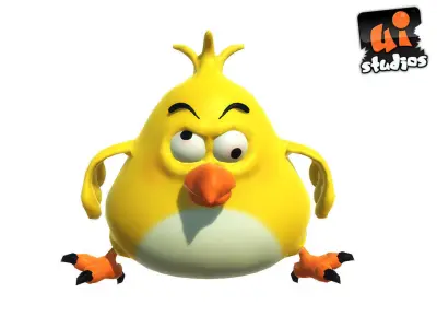 Fat Bird Low-poly 3D model