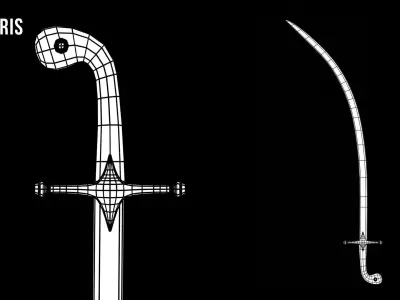 Shamshir Low-poly 3D model