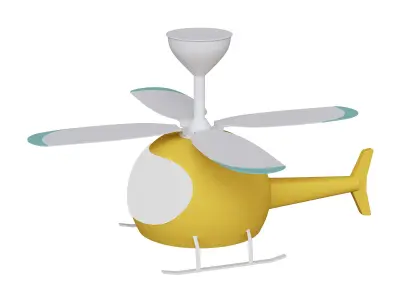 Little Helicopter Dream RC Fan Ceiling Lamp Low-poly 3D model
