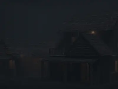 Horror Scene House Low-poly 3D model