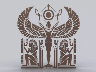 Egyptian Symbols - 057 - Topology Low-poly 3D model