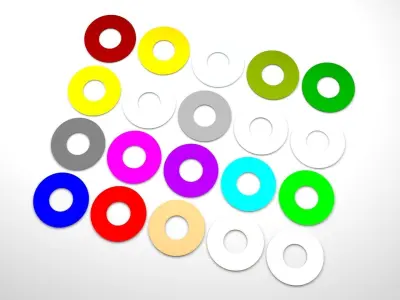 Metal Washer Bolts Set 3D model