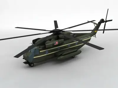 Sikorsky Ch-53 Presidential Helicopter Low-poly 3D model