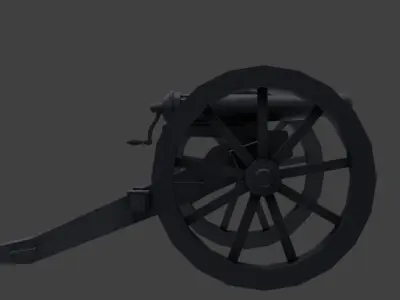 FRENCH 1870 CANNON Low-poly 3D model