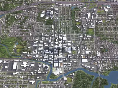 Rochester - 3D City Low-poly 3D model