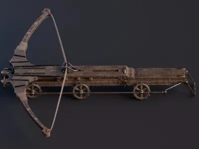 Da Vinci Inventions - Giant crossbow Low-poly 3D model