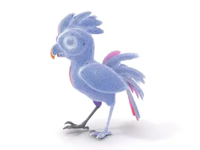 Vibrant Purple Bird model pack Low-poly 3D model