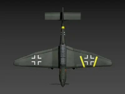 The image shows a 3D model of a military aircraft Low-poly 3D model