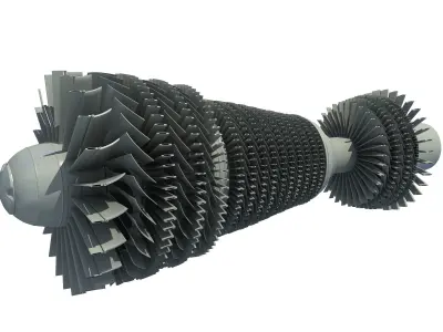 Turbine jet engine 3D model