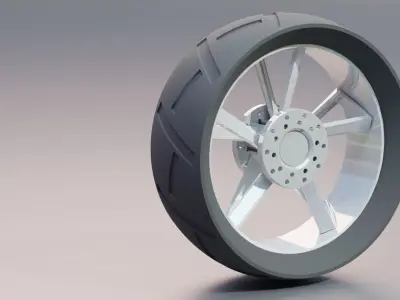 Sci-Fi Wheel Free low-poly 3D model