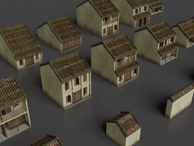 Hoi An Ancient House Pack Low-poly 3D model