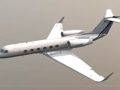 Private Jet G450 Low-poly 3D model